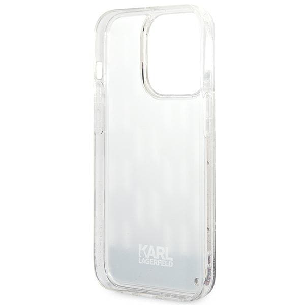 Karl Lagerfeld ovitek za iPhone 14 Pro Liquid Glitter Monogram, srebrn 7
