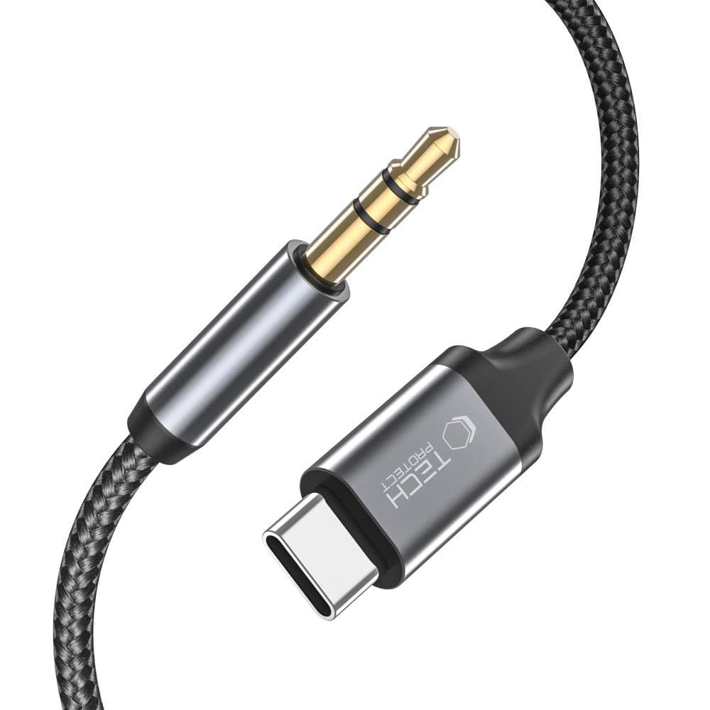 Tech-Protect UltraBoost avdio kabel USB-C / 3.5mm mini jack 1m - črn