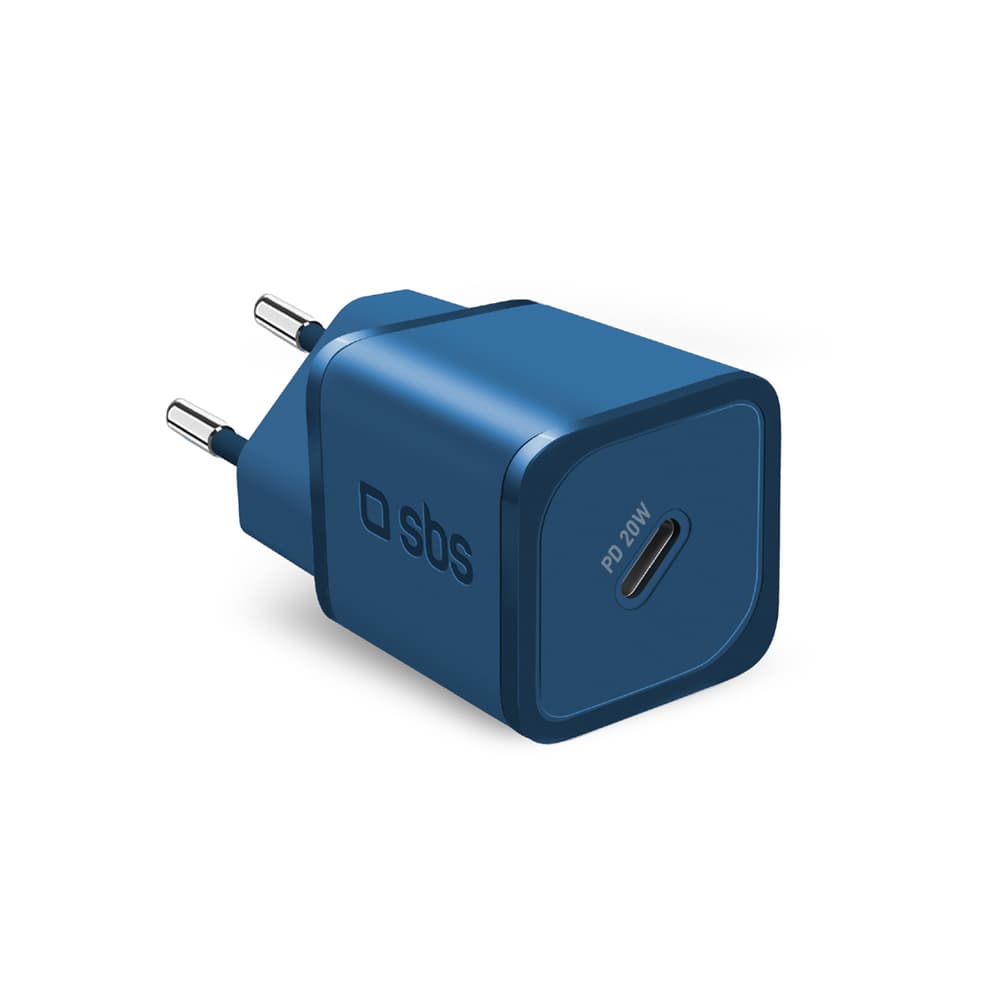 SBS 20W GaN stenski polnilnik s Power Delivery - moder