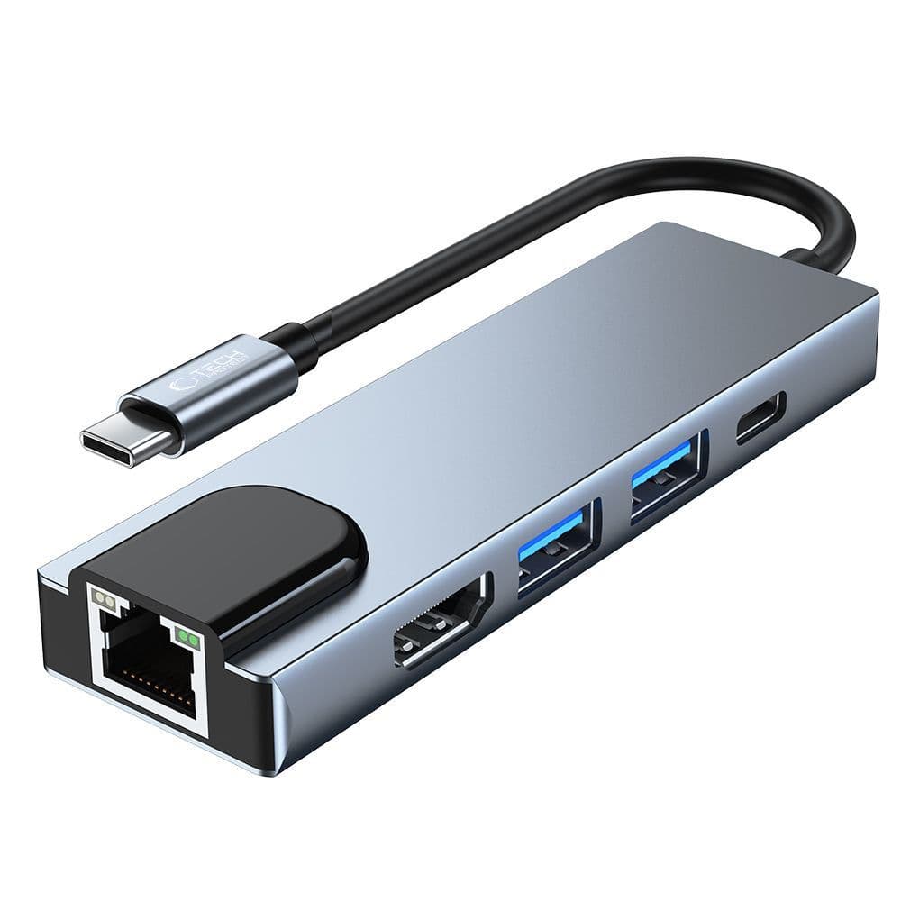 Adapter Tech-Protect V3 5v1 USB-C: USB-A 3.0 / USB-A 2.0 / USB-C / HDMI / RJ45 - siv 3