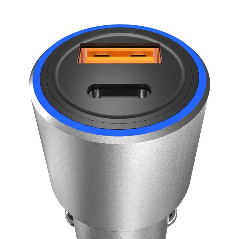 Avtomobilski polnilnik Dudao USB / USB Type C Power Delivery Quick Charge 22,5 W - siv 2
