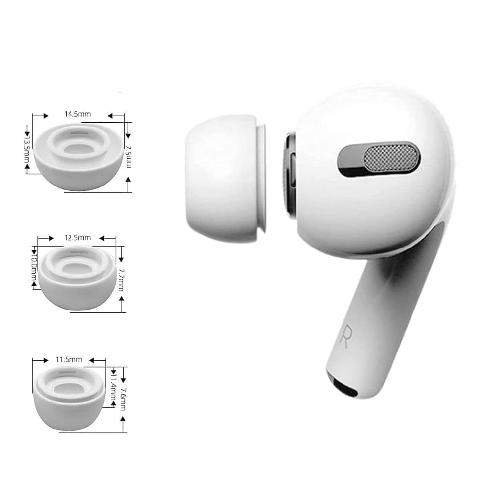 Tech-Protect Eartips za AirPods Pro 1 / 2 (S/M/L) - belo (3 kosi) 3