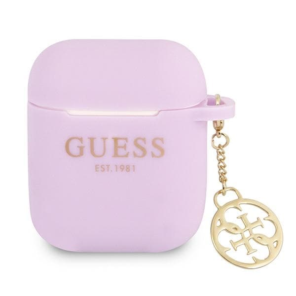 Ovitek za AirPods 1/2 Guess Silicone Charm 4G - vijolična