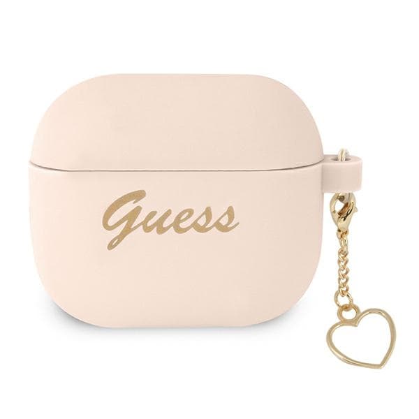 Ovitek za AirPods 3 Guess Silicone Charm Heart - roza