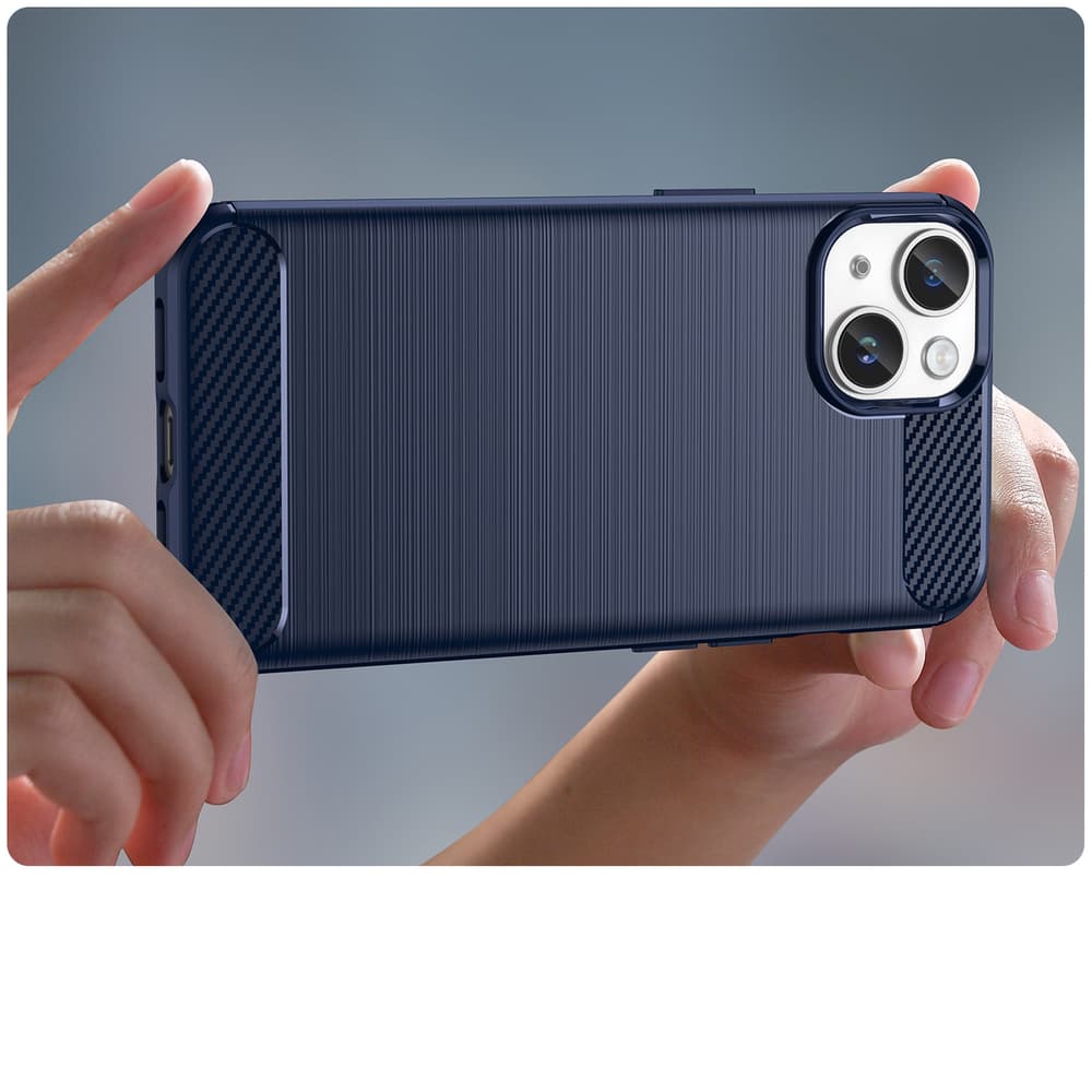 Hurtel Carbon ovitek za iPhone 14 Plus, moder 5