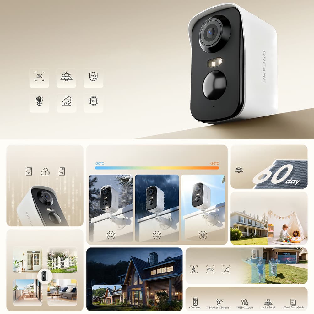 Dreame Navo Care SE 1 Outcam zunanja kamera s solarnim panelom - bela 5