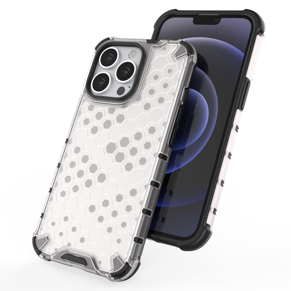 Honeycomb ovitek z TPU odbijačem za iPhone 13 Pro - rdeč 8