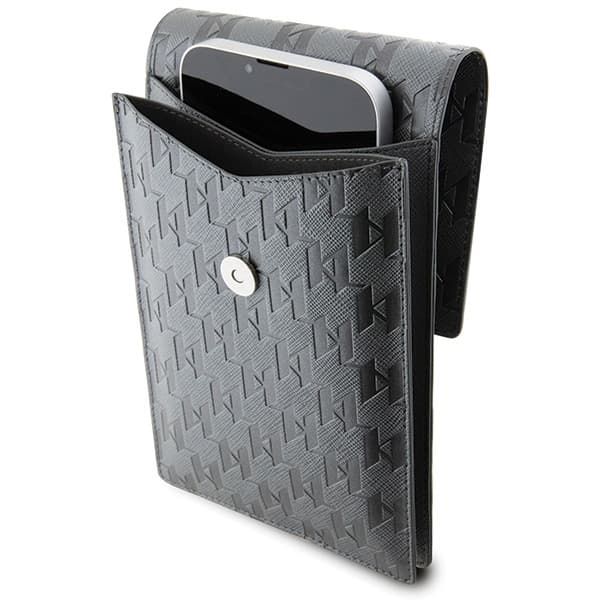 Torba Karl Lagerfeld Handbag Saffiano Monogram Choupette - srebrna 4