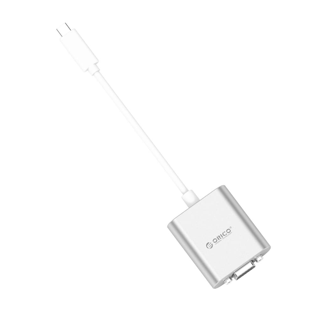 Orico PTAV adapter USB-C na VGA + 3.5mm audio, 0.15m - srebrna 3