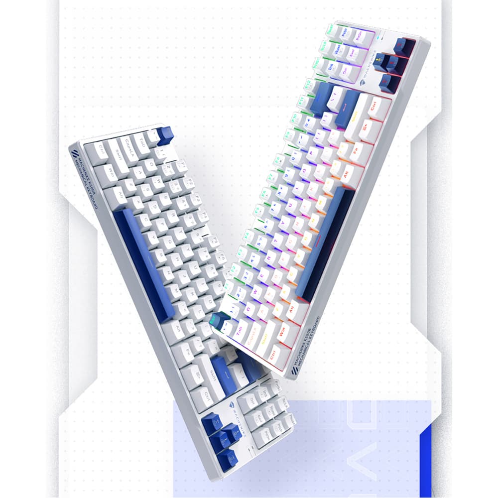 Machenike K500B-B87 TKL mehanska tipkovnica z rdečimi stikali, bela 8