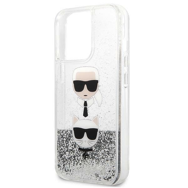 Karl Lagerfeld Liquid Glitter ovitek za iPhone 13 Pro Max - srebrn 6