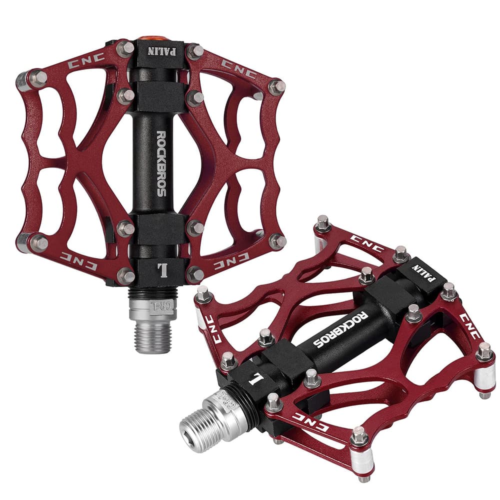 Rockbros JT201012LR aluminijasta platforma pedala za kolo - rdeča