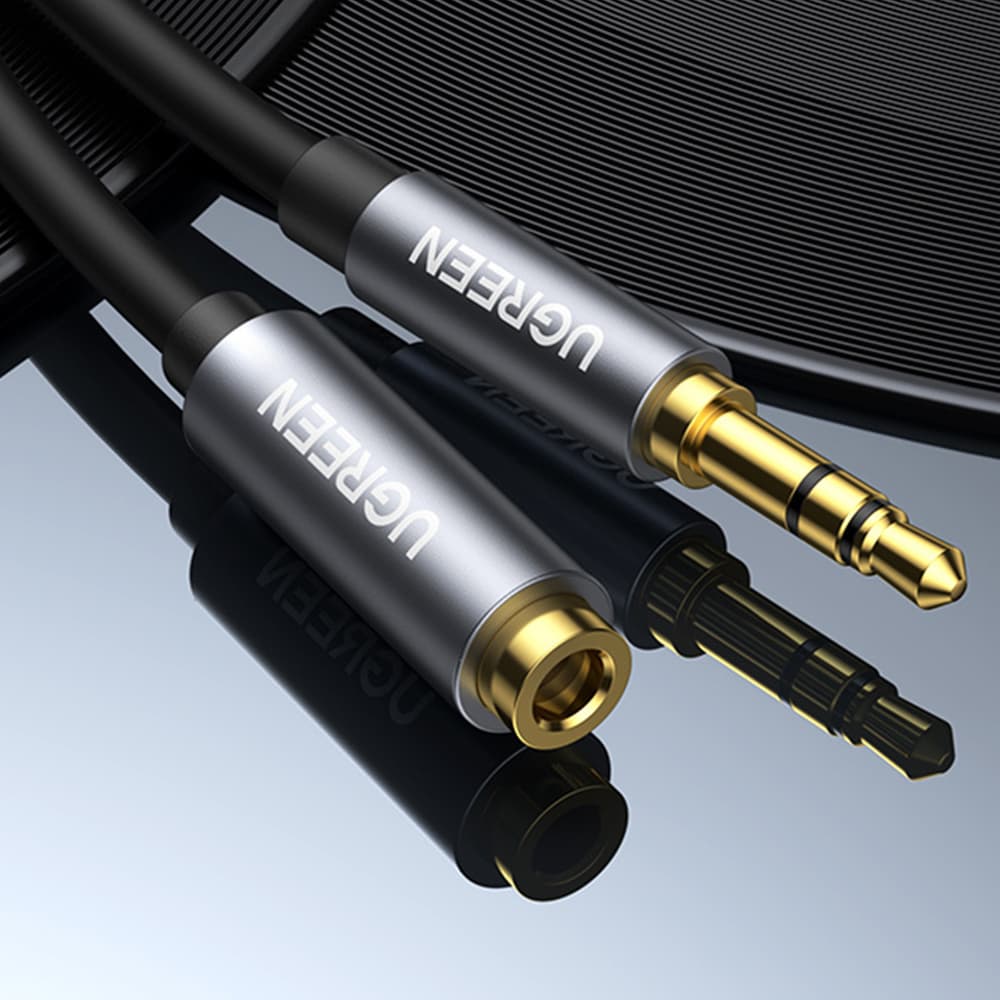 Ugreen AUX kabel 3.5mm mini jack (M/Ž) 1m, srebrn 4