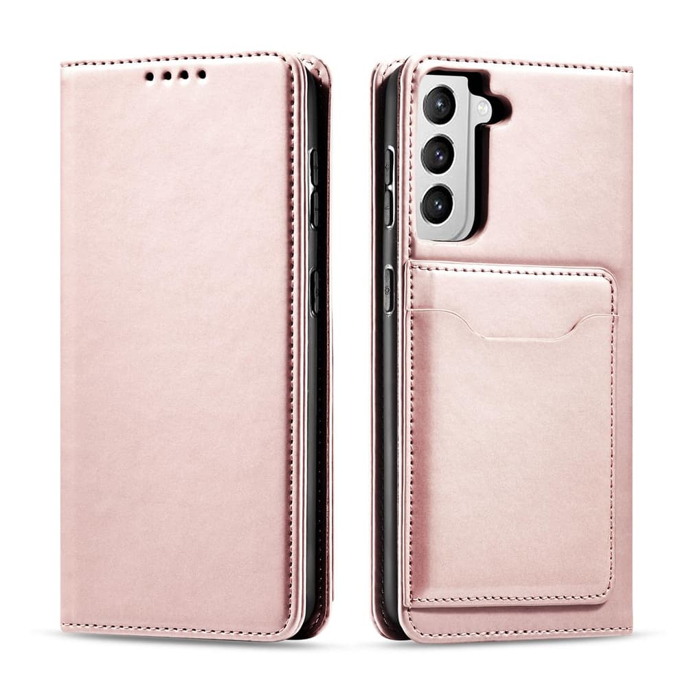 Hurtel Magnet Card ovitek za Samsung Galaxy S22+, etui, denarnica in stojalo, roza