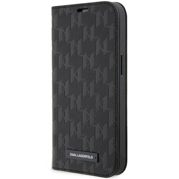 Karl Lagerfeld KLBKP14LSAKLHPK etui za iPhone 14 Pro 6.1" črn/črn Saffiano Monogram