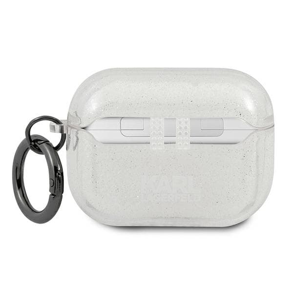 Karl Lagerfeld ovitek za AirPods Pro – Glitter Karl's Head, srebrn 3