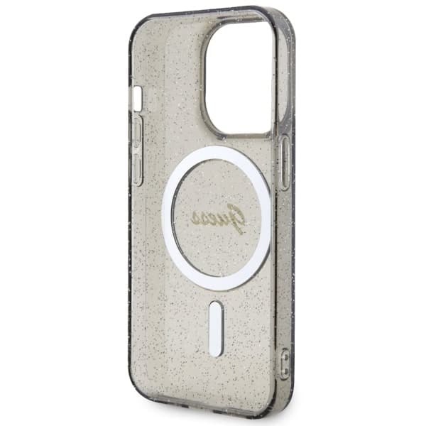 Ovitek Guess Glitter Gold MagSafe za iPhone 14 Pro Max, črn 7