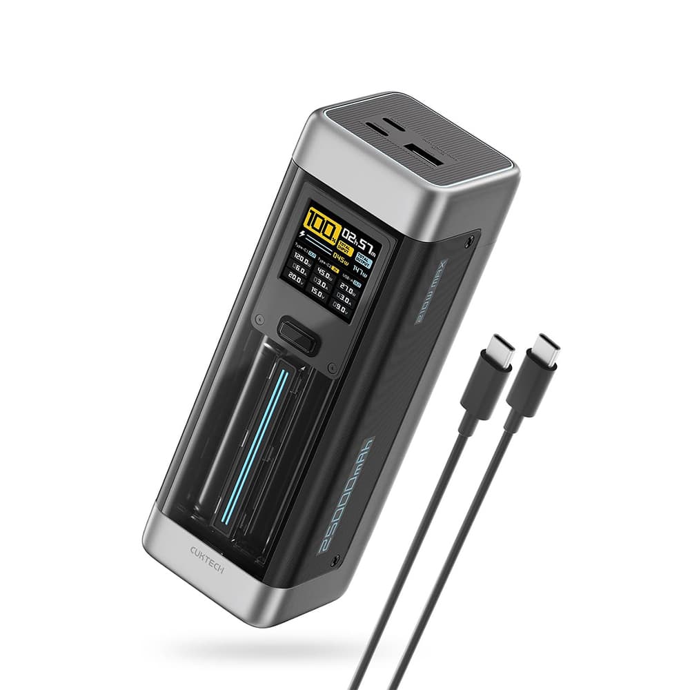 Powerbank Cuktech CUK00P23GLBK 210W 25000mAh, 2x USB-C, 1x USB-A - črna