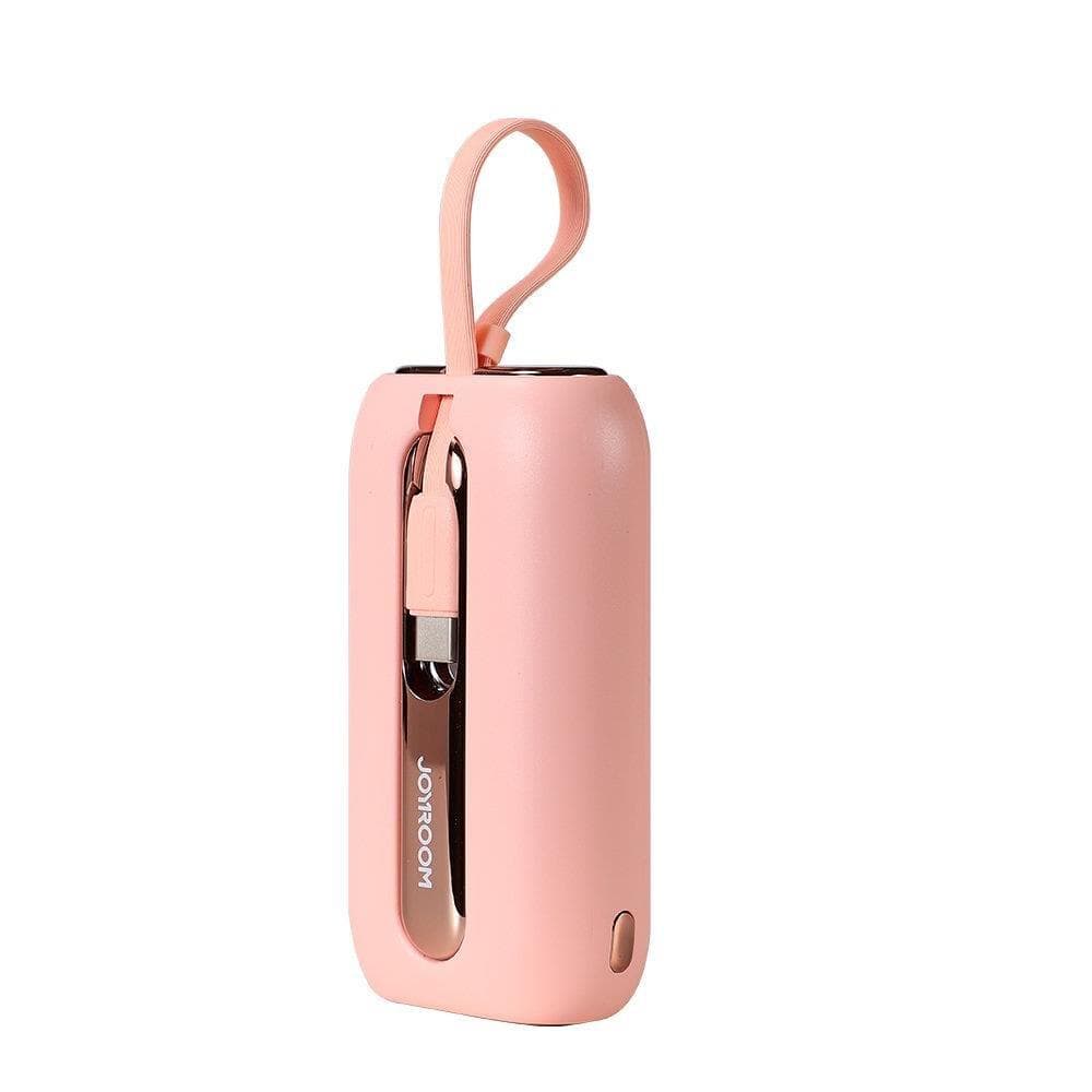 Powerbank Joyroom Colorful Series 10000mAh 22.5W z vgrajenima kabloma (USB C, Lightning) - roza