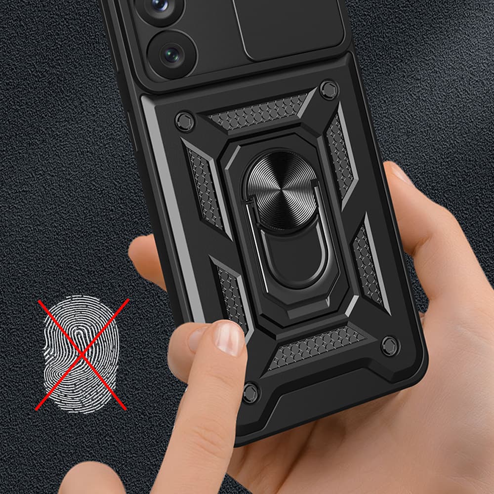 Hurtel Hybrid Armor Camshield etui za Samsung Galaxy S23+ (rdeč) 5