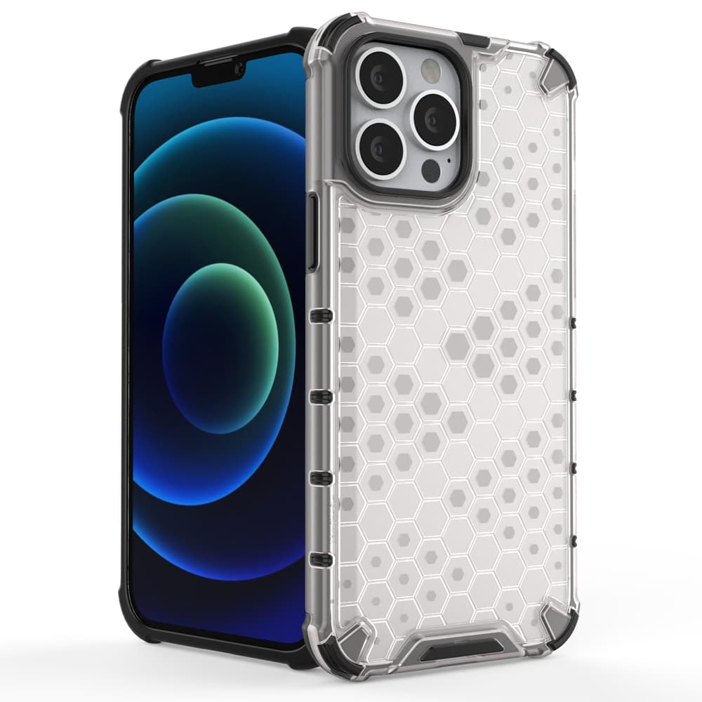 Honeycomb ovitek z TPU odbijačem za iPhone 13 Pro Max - moder 3