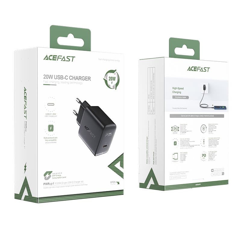 Hitri polnilnik Acefast USB-C 20W PD, črn 5