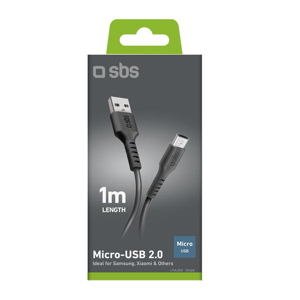 SBS LTHL200 USB-A na Micro-USB kabel, 1m, črn 3