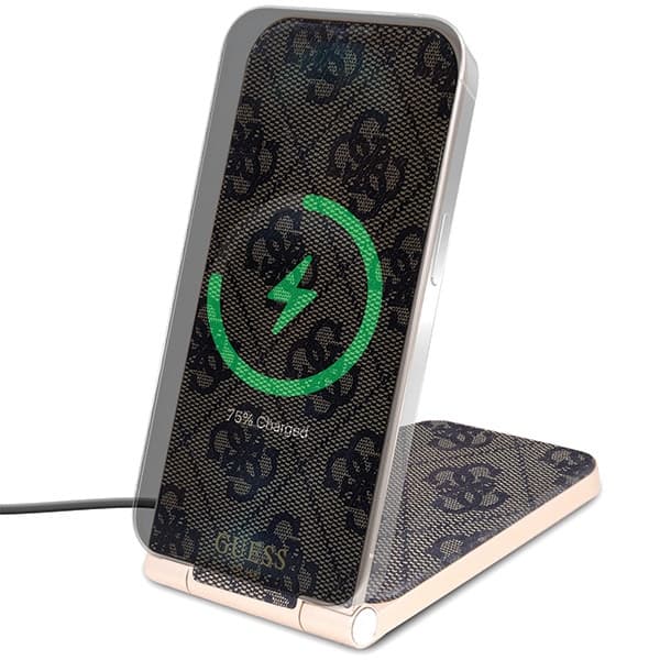 Brezžični polnilnik Guess 4G MagSafe 15W, rjav 2