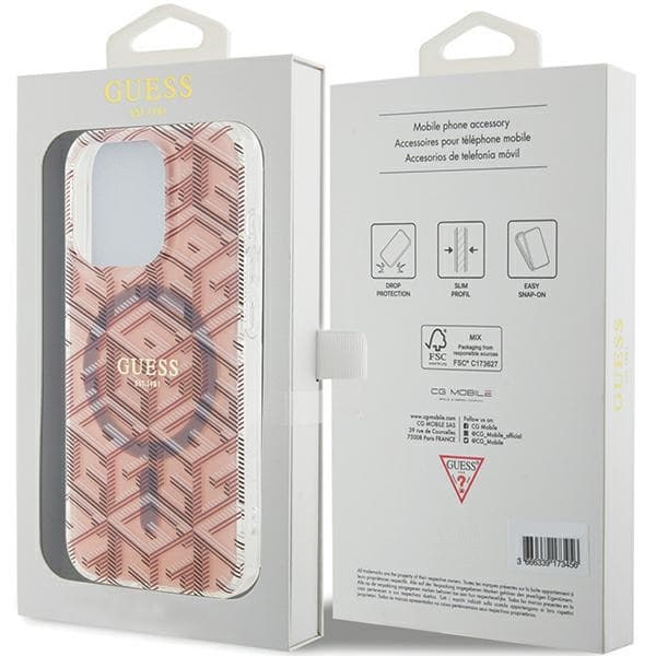 Guess IML GCube MagSafe etui za iPhone 15 Pro - roza 8