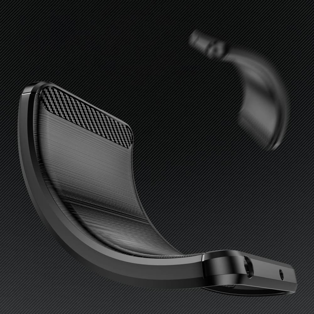 Ovitek Carbon Case za Realme 10 Pro+ - črn, fleksibilni 5