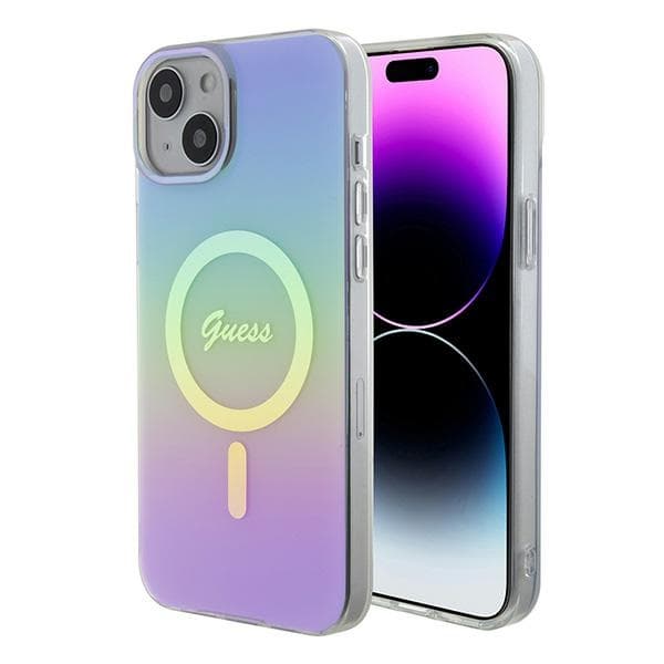 Ovitek Guess GUHMP15SHITSU za iPhone 15 6.1" IML Iridescent MagSafe - vijoličen