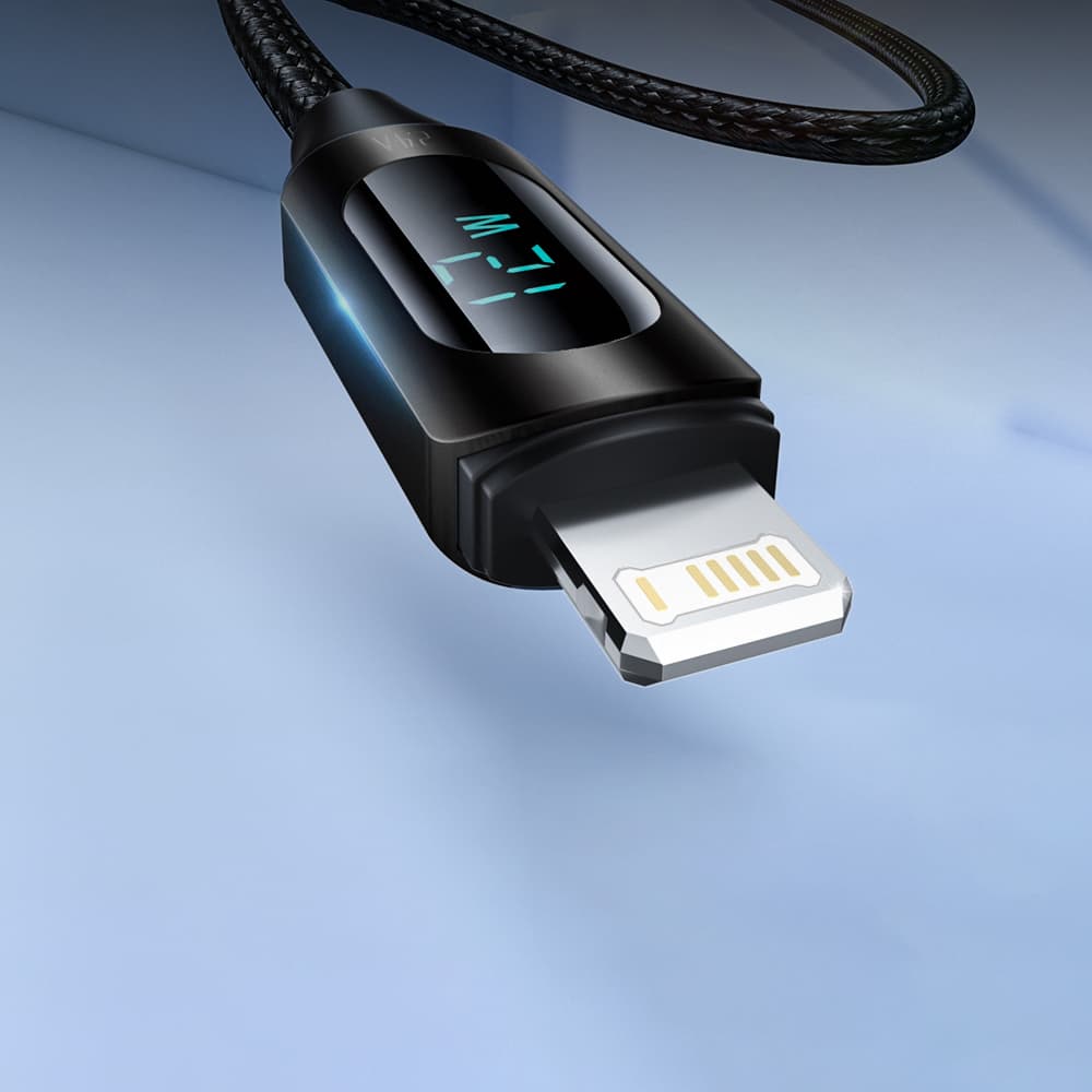 Wozinsky WUALC2 USB-A na Lightning kabel z LED zaslonom, 2.4A, 2m - črn 4