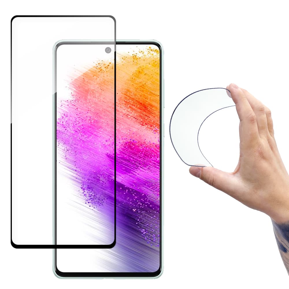 Hibridno steklo Wozinsky Full Cover Flexi z okvirjem za Samsung Galaxy A73 (transparentno)