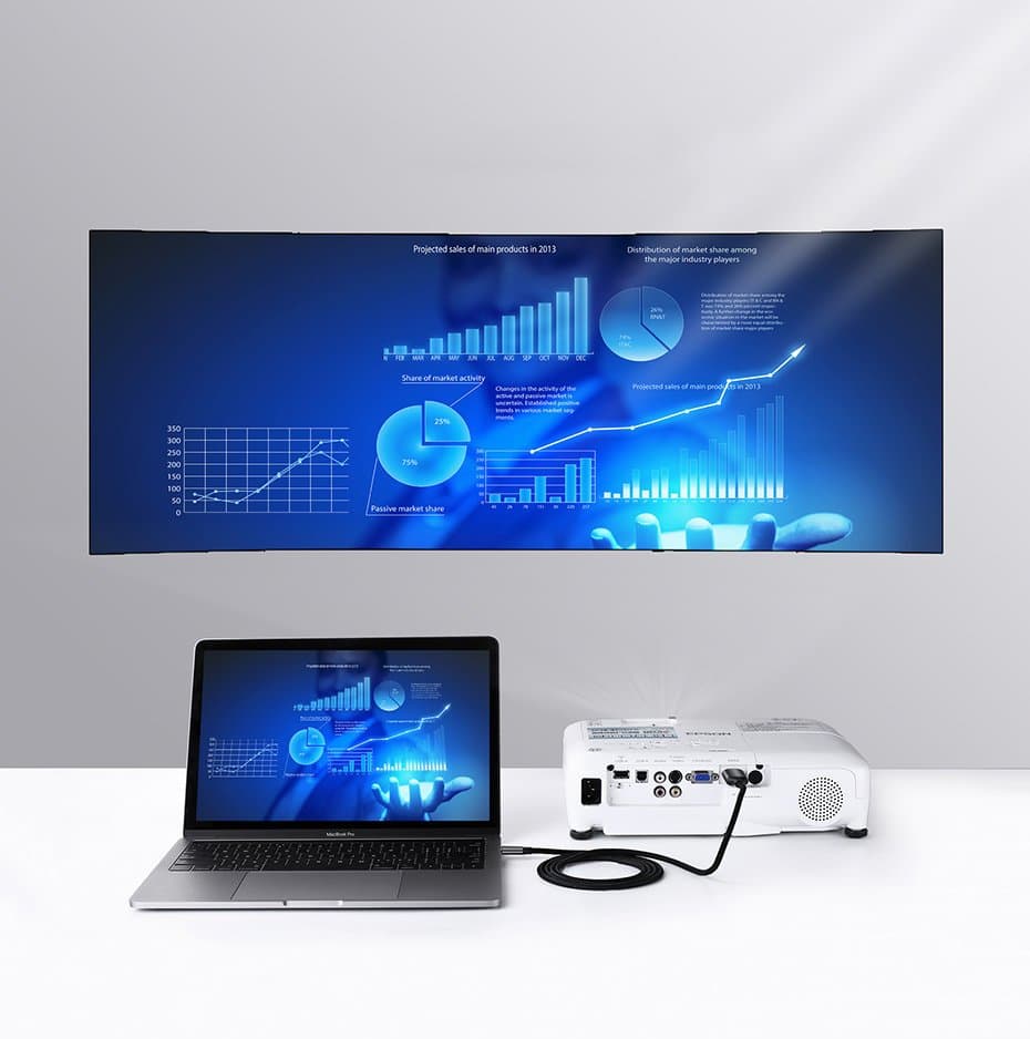 Adapter Ugreen HDMI na USB Type C, 4K 60Hz, 1.5m, črn-siv 3