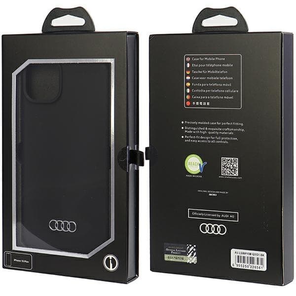 Silikonski ovitek Audi za iPhone 15 Plus - črn 7