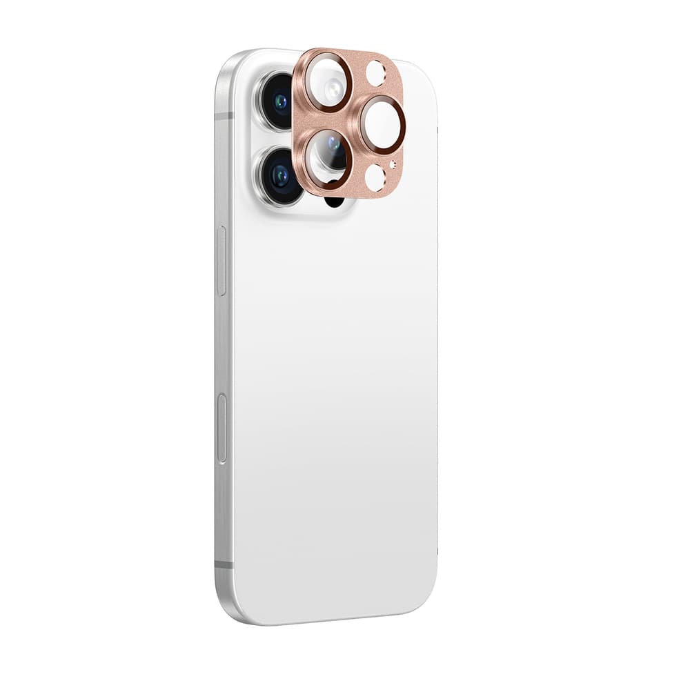 AmazingThing Aviation-Grade Alloy zaščita leč za iPhone 16 Pro/Pro Max - Rose Gold
