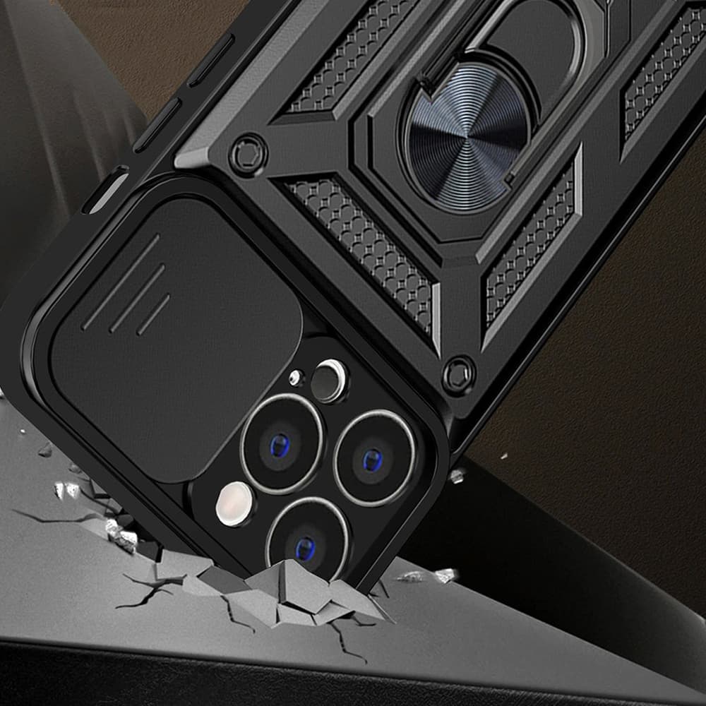 Hybrid Armor Camshield ovitek za Realme 10 Pro, črn 2