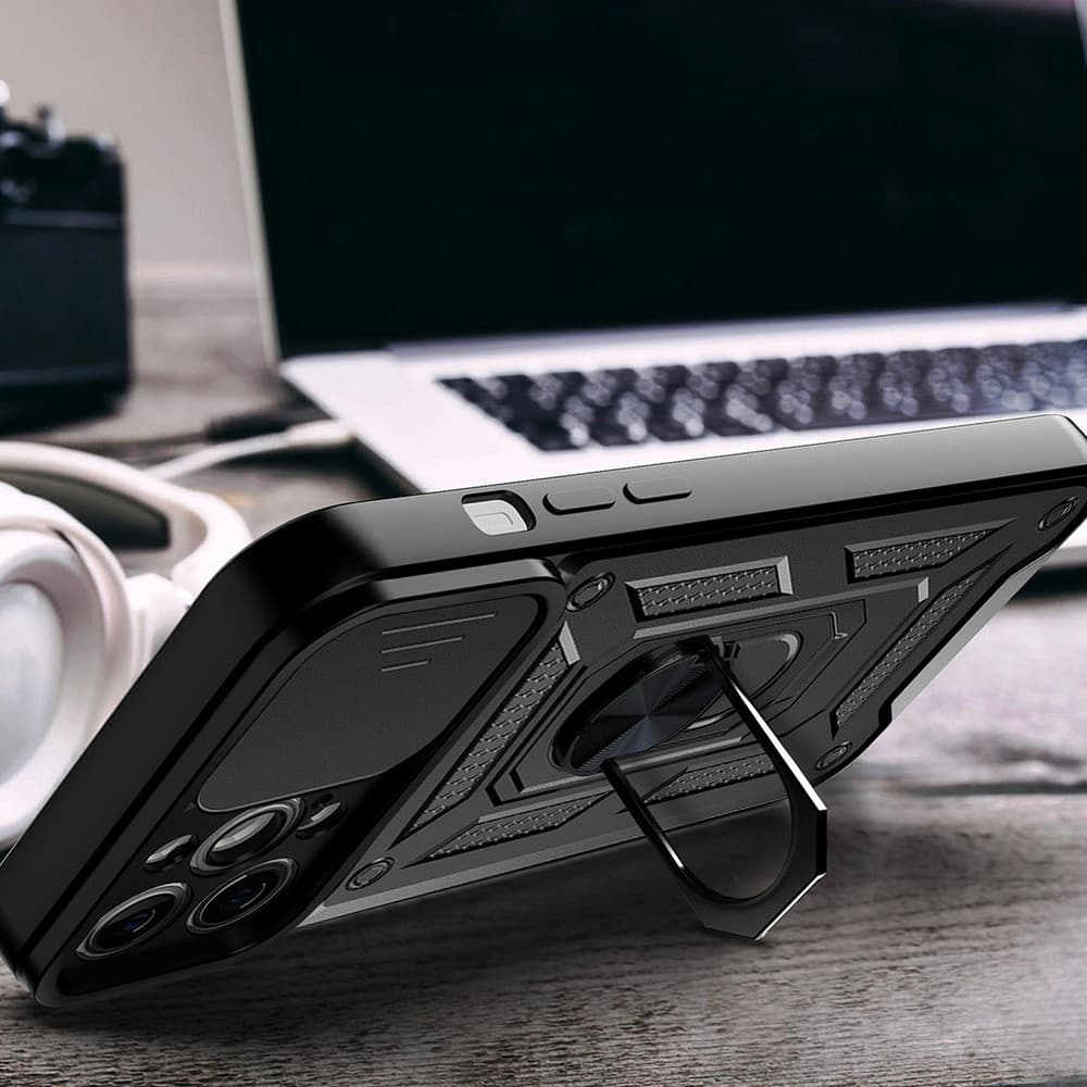 Hybrid Armor Camshield ovitek za Realme 10 Pro, črn 5