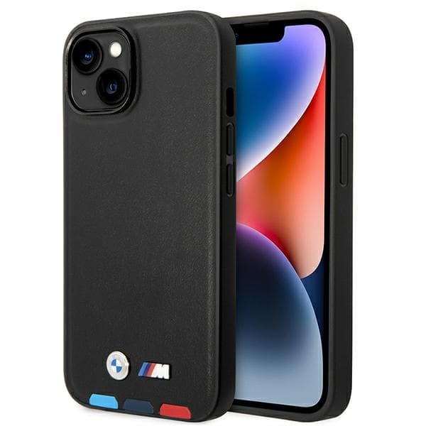 BMW ovitek za iPhone 14 Plus 6.7" (usnjeni, črn)