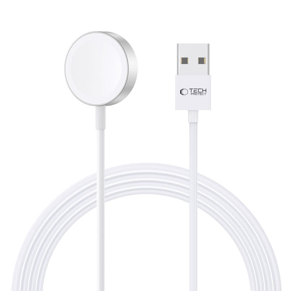 Tech-Protect UltraBoost polnilnik za Apple Watch, USB-A, 1.2m, bela