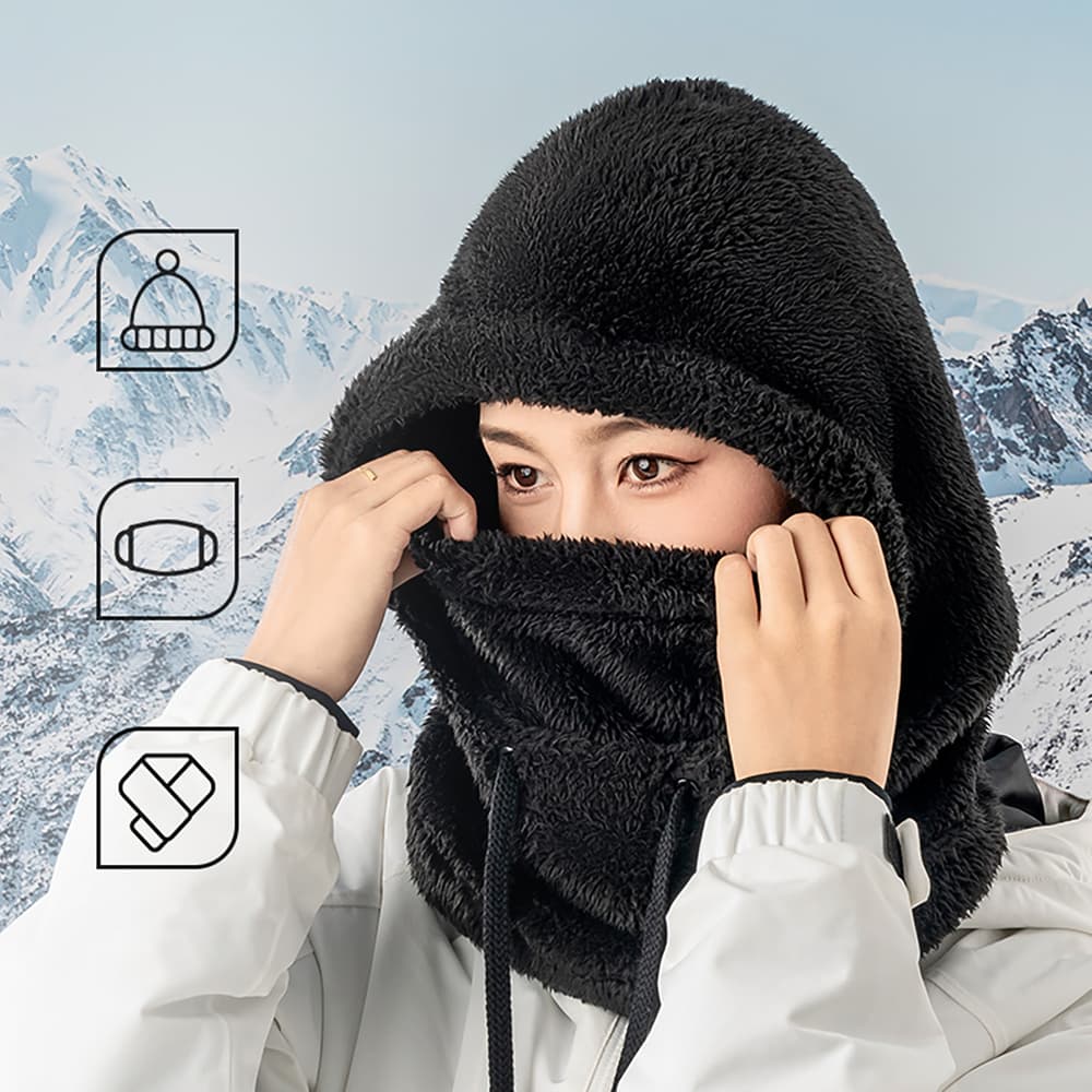 Qunature smučarska balaklava Arctic Velvet, Velikost L - Črna 3