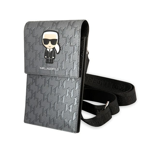 Karl Lagerfeld torbica Ikonik Karl Monogram Patch - srebrna