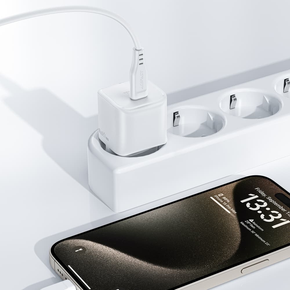 Acefast A73 Mini PD 20W GaN Polnilnik + USB-C kabel - bel 5