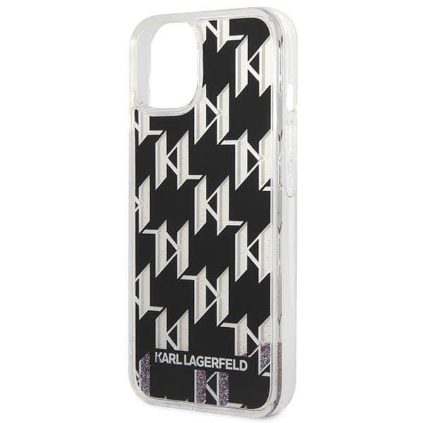 Karl Lagerfeld ovitek za iPhone 14 Plus (6,7") Liquid Glitter Monogram, črn 6