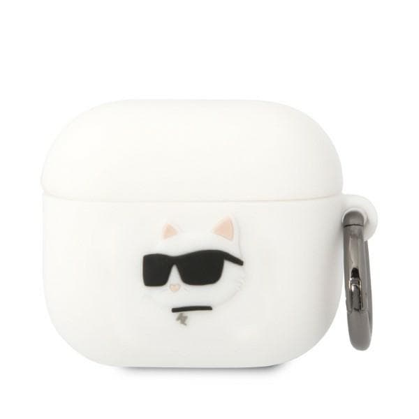 Karl Lagerfeld Silicone Choupette Head 3D ovitek za AirPods 3, bel