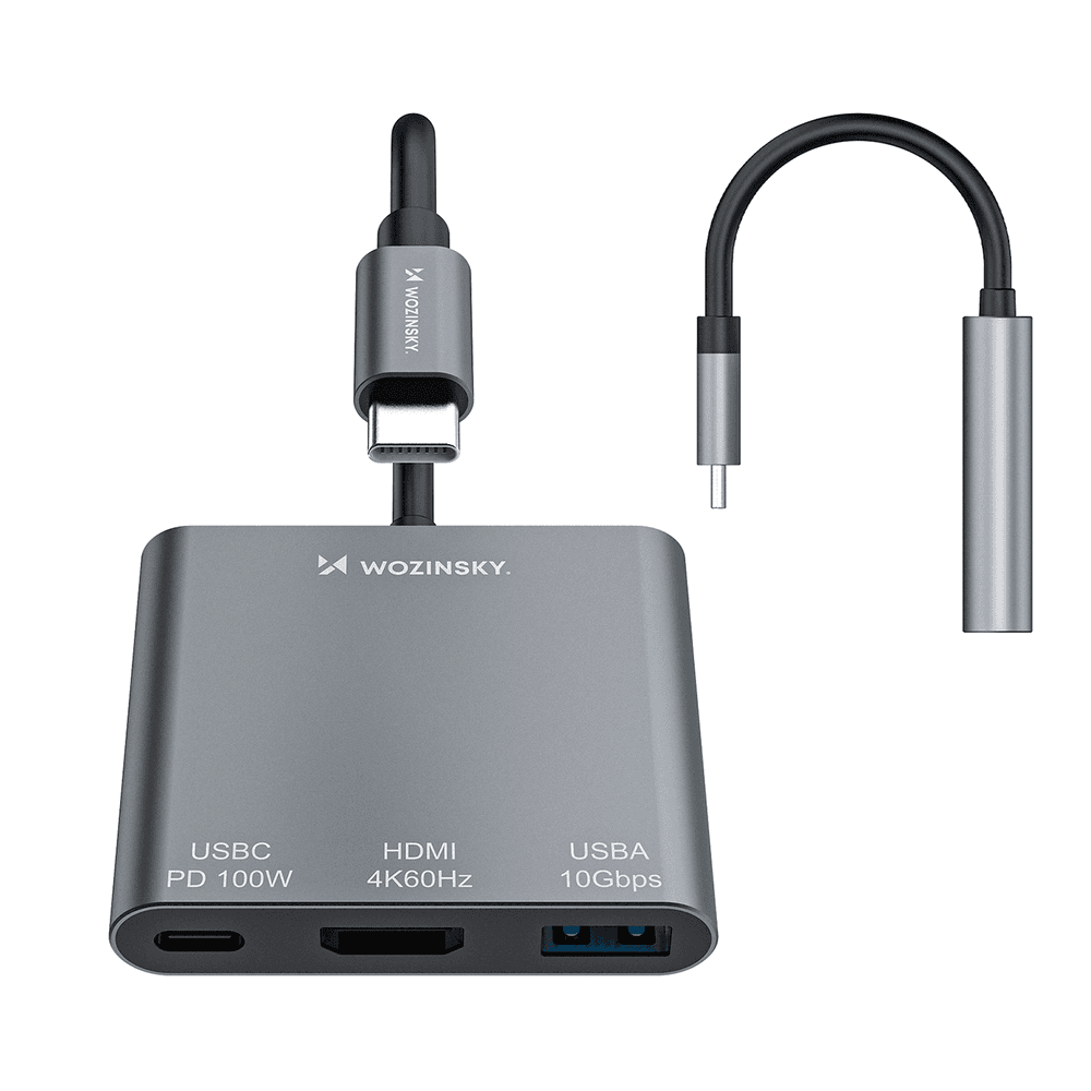 Wozinsky WHCH-01 USB-C Hub, PD 100W, HDMI 4K@30Hz, USB-A 10Gbps - siv 4