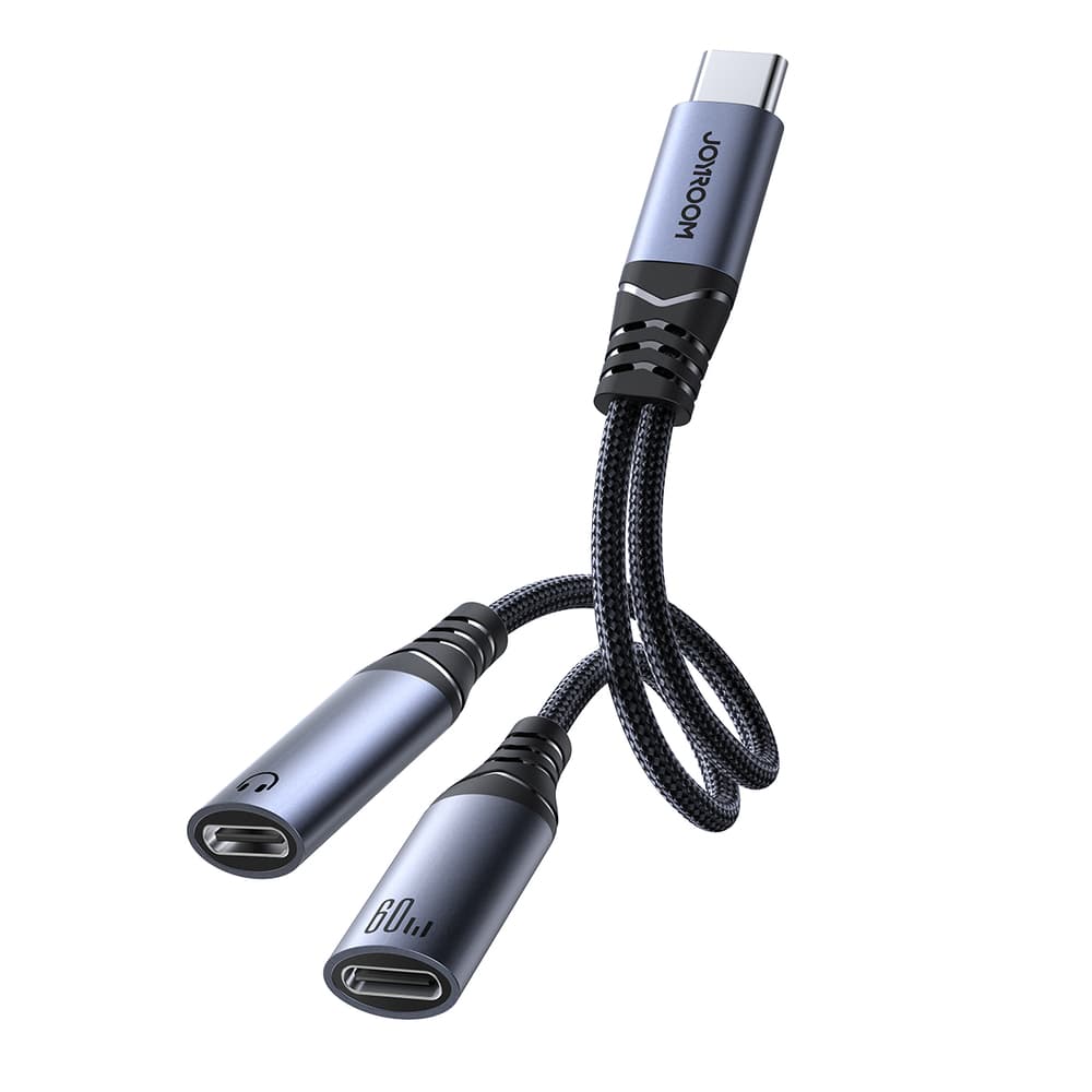 Joyroom SY-C03 USB-C v 2x USB-C 2v1 DAC adapter - črna