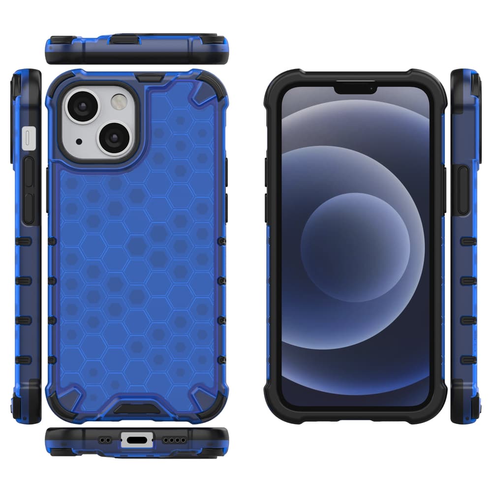 Honeycomb ovitek z TPU odbijačem za iPhone 13 mini - moder 2