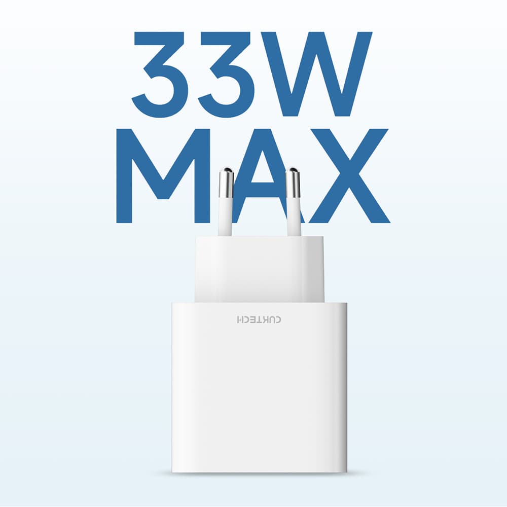 Cuktech A19 30W USB-A + USB-C stenski polnilnik - bela 5