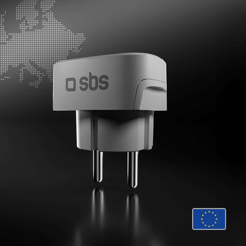 SBS Schuko/EU potovalni adapter (bel) 3